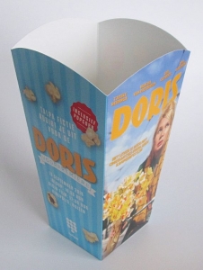 bedrukt popcorn bakje beker container premiere film doris full color kleur opdruk