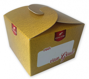 doosje met vlindersluiting bedrukt in full color voor bonbons chocolade cadeau