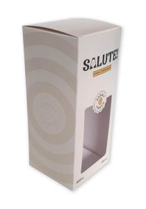 Bedrukte doos met speciaal venster in full color voor 500 ml glas glazen fles limoncello drank alcohol met logo met folie in venster halve liter 50 cl, halve liter fles