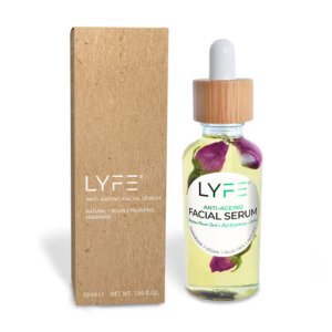 bedrukte cosmetica doosjes voor 50 ml flesje facial serum in kraft karton doosje met witte opdruk logo