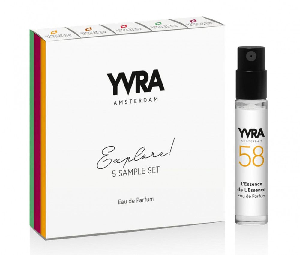 bedrukte sleeve voor 5 stuks 2 ml parfum sample cosmeticadoosjes in full color met logo