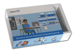 grote bedrukte schuifdoos in full color wondzorg pakket, sliding box