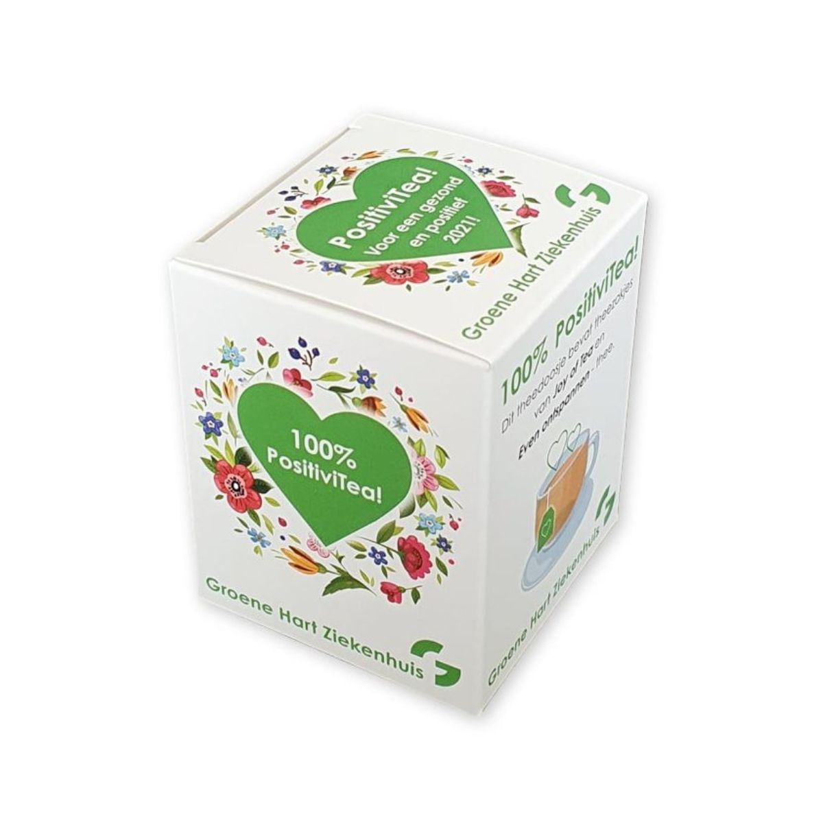 bedrukte-theedoosje-voor-losse-zakjes-thee-in-full-color-bedrukt-met-logo-groene-hart-ziekenhuis-100-positiviTea