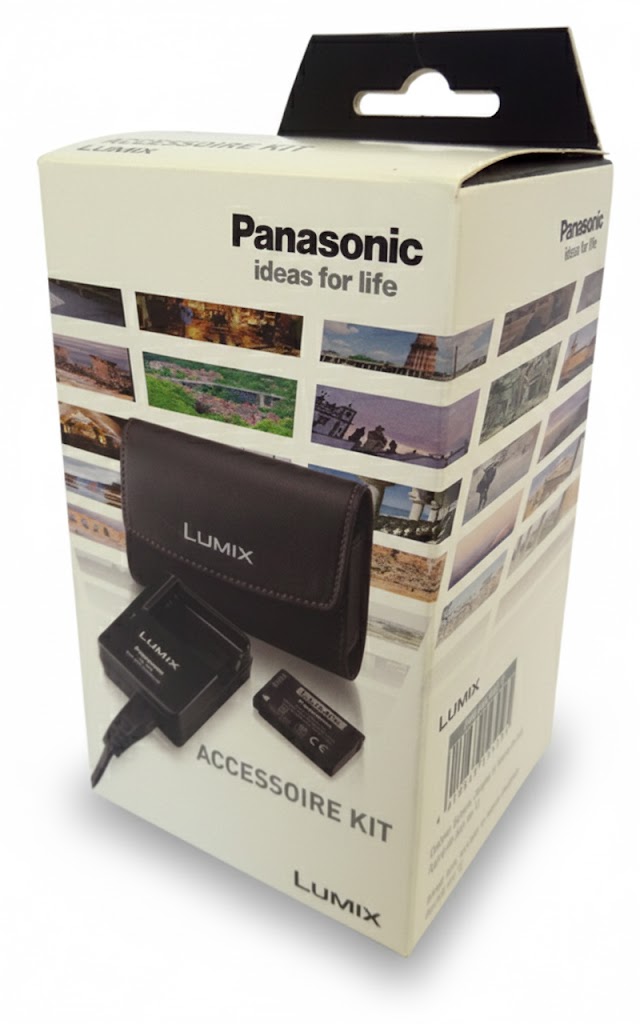 Een rechthoekig, wit hangend doosje op maat gemaakt voor een Panasonic Lumix