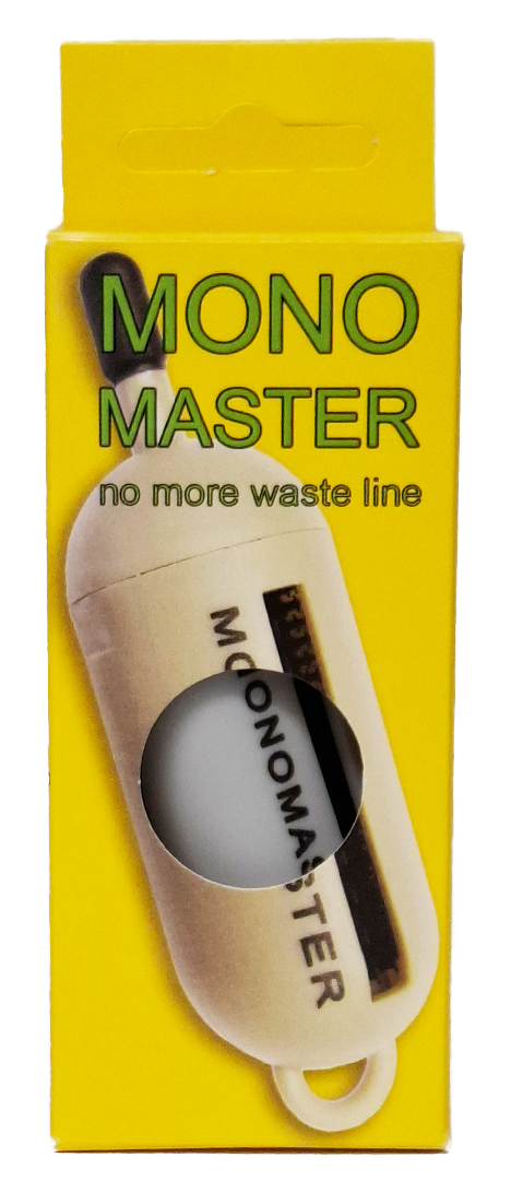 Een felgele, rechthoekige kartonnen hangverpakking of hangdoosje dat is ontworpen om in een winkelrek te worden opgehangen met behulp van de aanwezige eurosleuf (euroloch sleuf) bovenaan. Het product in de doos is een compact, crèmekleurig, capsulevormig apparaat, de Monomaster, dat door een ovaal venster in het midden van de verpakking zichtbaar is. De merknaam 
