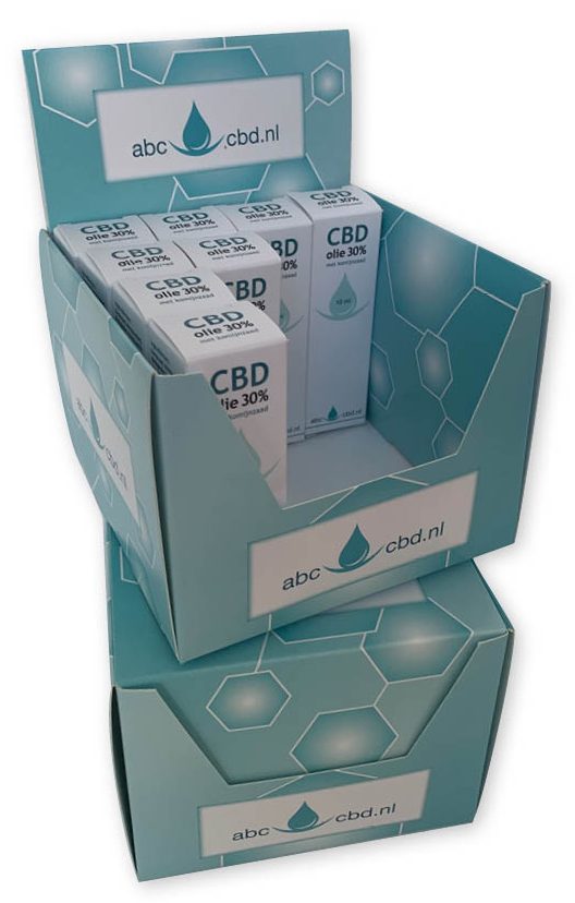 bedrukte displaydoos voor supplementenverpakking met doosjes cbd olie in full color