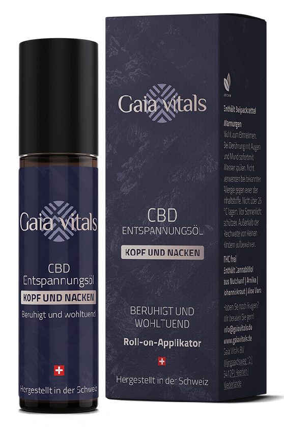 supplementenverpakking voor rollon flesje CBD olie in full color met logo, doosje met flesje ervoor