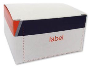 bedrukte doos met autolock bodem met logo in full color en plaats voor label voor onderdelen